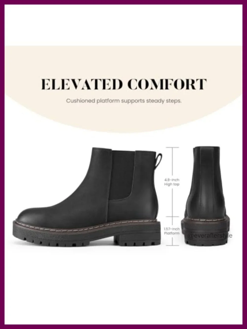 Women's Slip on Platform Chelsea Ankle Boots